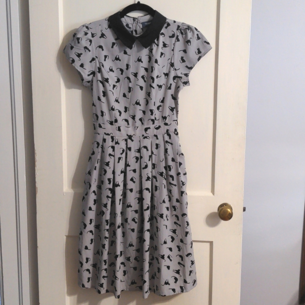 Modcloth collared cat dress - with pockets!